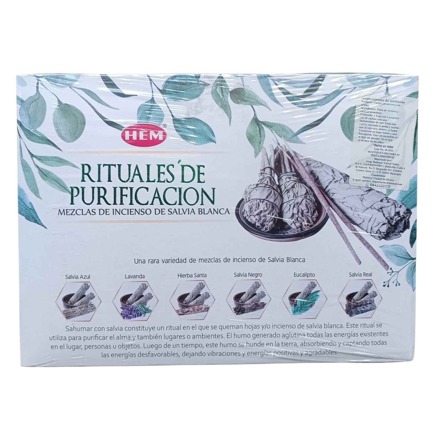 HEM ATADO DE HIERBAS PARA RITUAL DE PURIFICACION SALVIA BLANCA