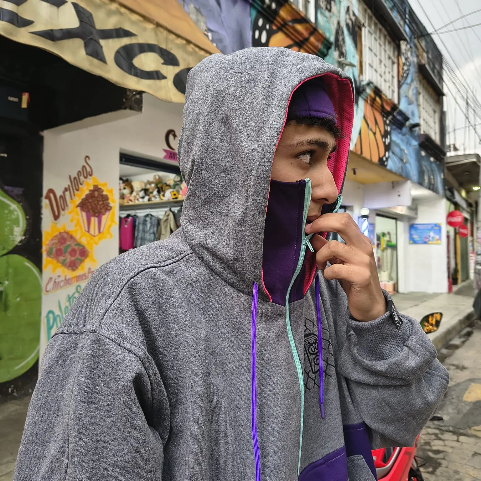 DELITO PULLOVER ZIP REJA/WILD GRIS - Image 3