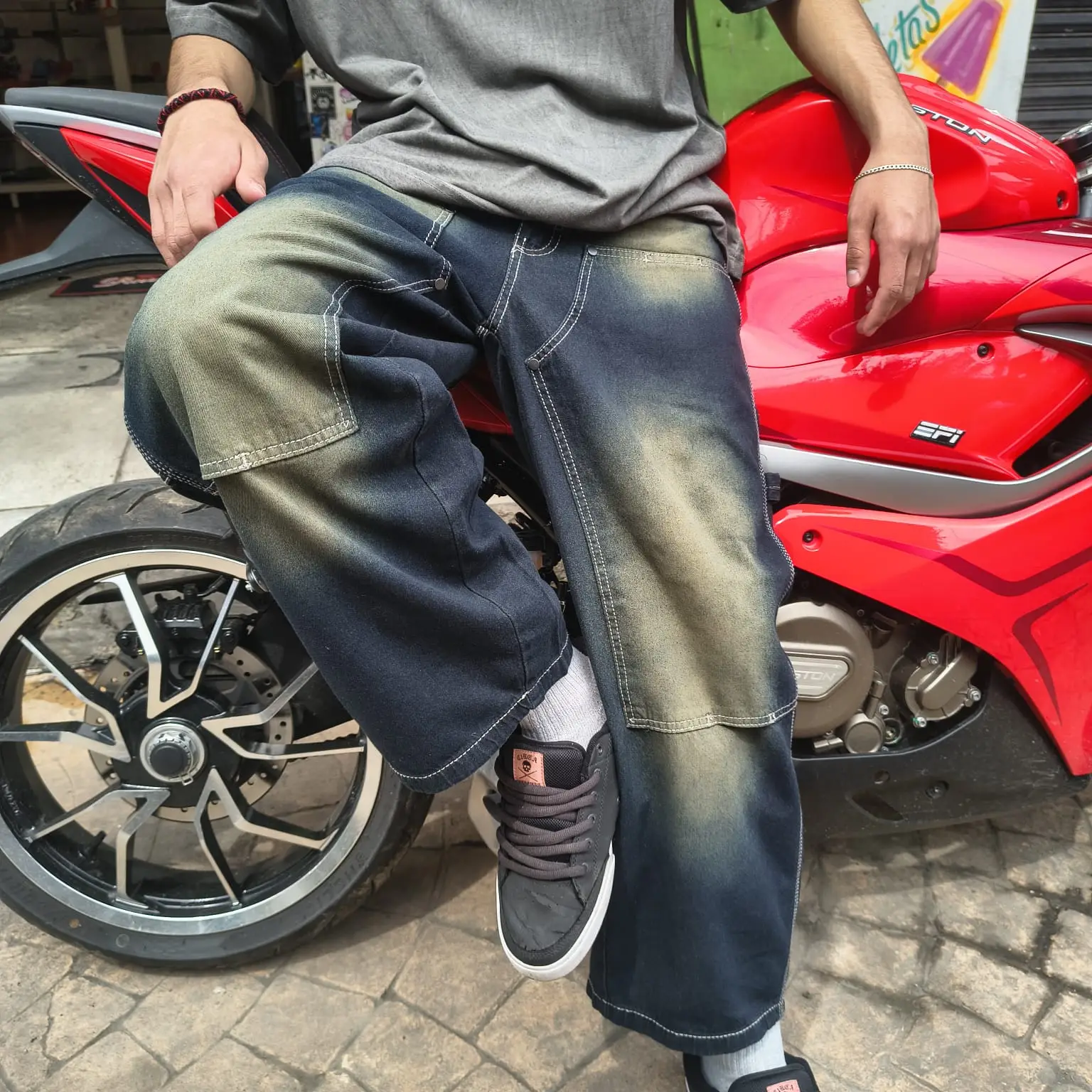 BENZAA PANTALON PUAS VERDE AZUL