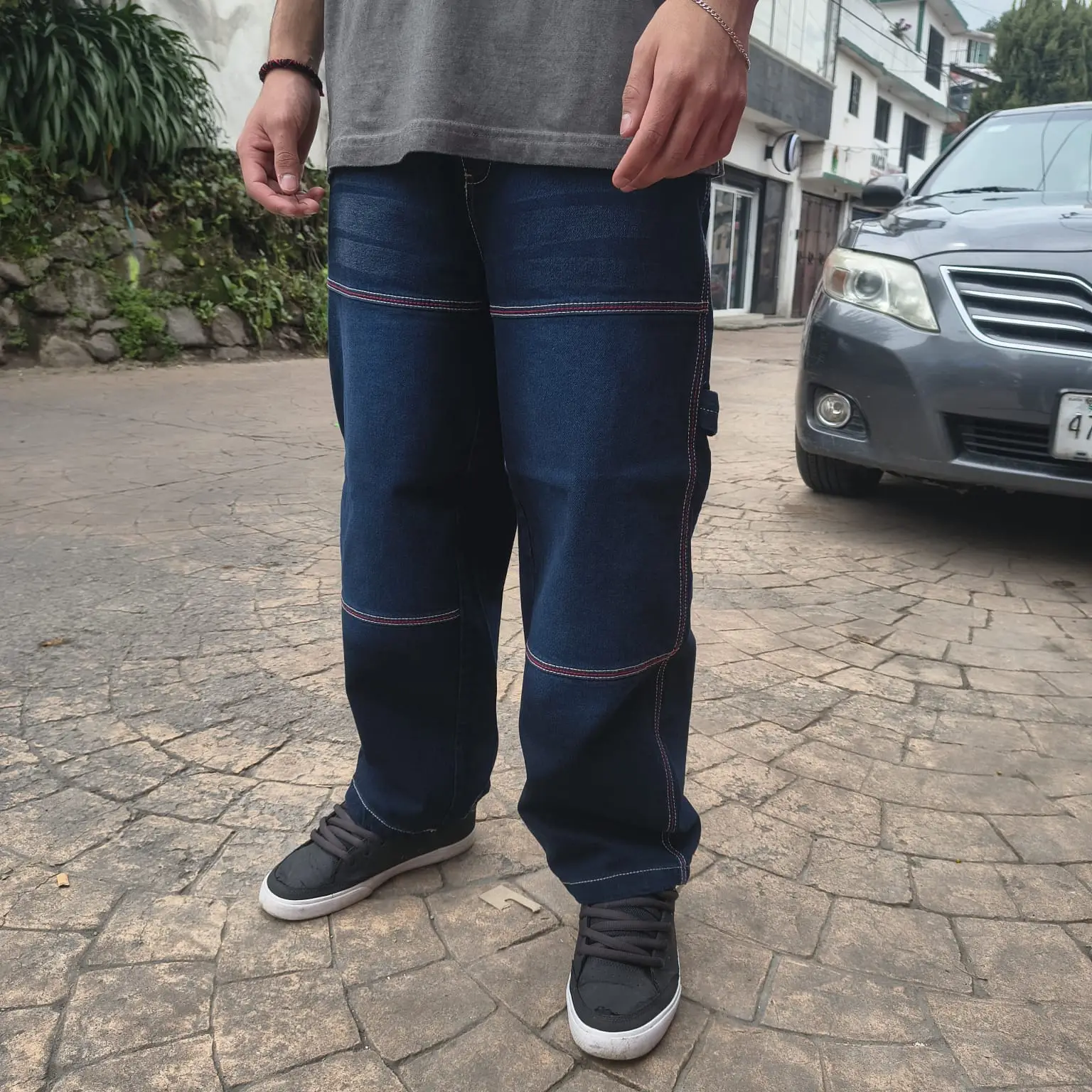 BENZAA PANTALON COSTURA ROJA